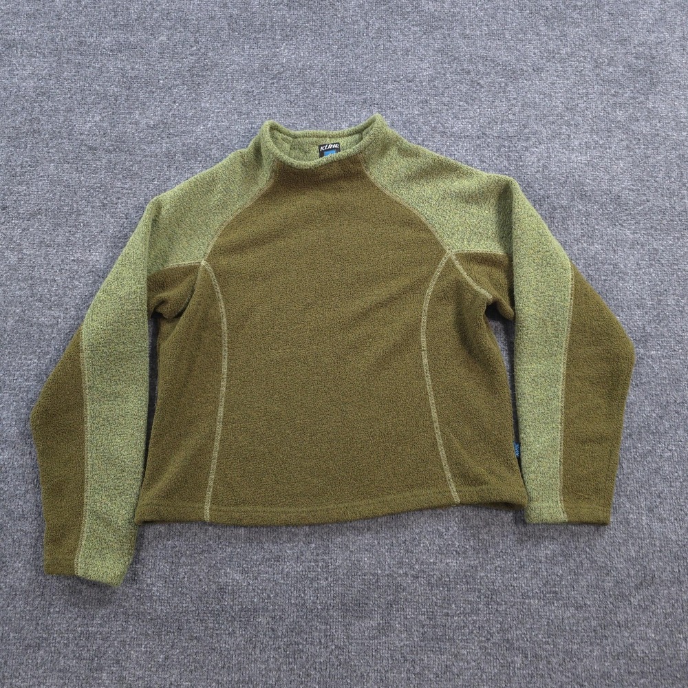 Kuhl Sweater Womens L Green Alfpaca Fleece Crew Pullover Thermal Canada Hiking